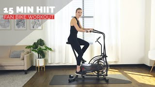 15 Min Fan Bike HIIT Workout [upl. by Eneloc]