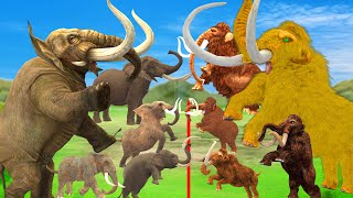 Prehistoric Mammals vs Modern Mammals Mammoth Mastodon Fight Elephant Size Comparison Animal Battle [upl. by Ange]