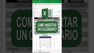 COMO INSERTAR UN CALENDARIO EN EXCEL Excel Exceltips Exceltutorial Shorts Youtubeshorts Short [upl. by Tiffany]