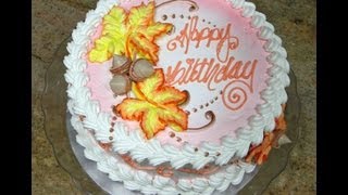 Cake decorating  Fall Leaves Design [upl. by Mercie]