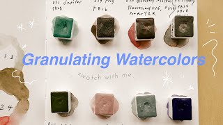 Swatch with me Granulating Watercolors  Relaxing Watercolor [upl. by Siradal]