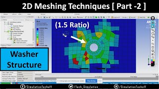 Plate With Hole Problem With Washer  2D Meshing  Lesson 24  Ansys Tutorial [upl. by Yelekalb763]