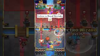 Golem vs Royal Recruits 🤯  clash royale  shorts battleroyale supercell [upl. by Torosian136]