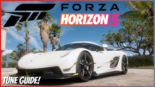 Koenigsegg Jesko Tune Guide  Forza Horizon 5 Race Tune 295mph Guide [upl. by Euqinamod]