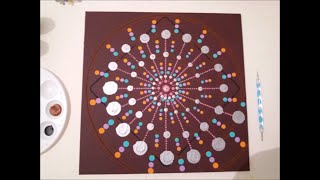 Dot painting with Artist Janette Oakman 14 The Spiral Mandala  Full Tutorial Pointillism Geometry [upl. by Noitsirhc]