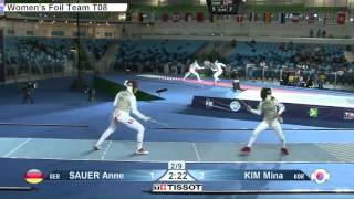 World Team Fencing Championships 2016 Rio  Womens Foil T08 GER vs KOR [upl. by Idnahs]