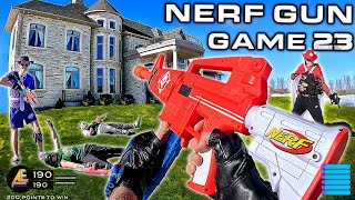 NERF GUN GAME 230  First Person MANSION BATTLE [upl. by Grannias337]