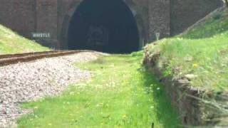 Bluebell Railway  592 appears from Sharpthorne Tunnel [upl. by Longawa204]