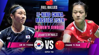 An Se Young KOR vs Zhang Yi Man CHN  QF  China Masters 2024 [upl. by Hans]