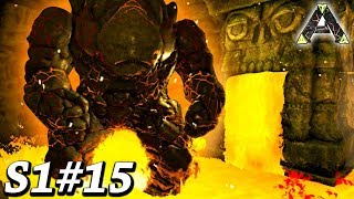 ARK LAVA GOLEM BOSS FIGHT IN THE JUNGLE DUNGEON Ark Survival Evolved Ragnarok DLC Gameplay Ep15 [upl. by Gnep]