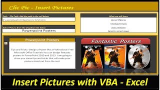 Insert pictures with VBA Excel Project 2013 [upl. by Ailido819]