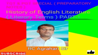 History of English Literature  LITERARY TERMS  RC Agrahari Classes PART1 [upl. by Adiv]