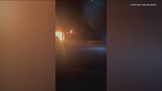 Garage fire in Meridian put out by firefighters on Christmas [upl. by Uliram688]