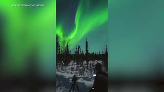 Spectacular Northern Lights Dazzle Onlookers in Alaska [upl. by Marjana]