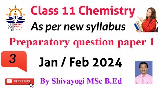 class 11 Chemistry question paper  Model question paper  Annual exam 2024  1st pu chemistry [upl. by Corin]