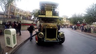 Omnibus doubledecker bus Ride Main Street USA Disneyland Park 10 December 2016 [upl. by Yert]