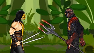 Savini Jason Vs Scorpion Mortal Kombat Animation Drawing Cartoon 2 [upl. by Aikahs]