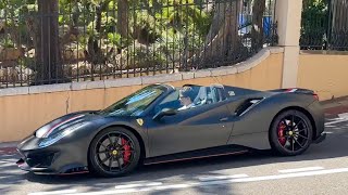 Charles Leclerc Spotted With His Ferrari 488 Pista Luxury Carspotting Monaco [upl. by Yehudi153]