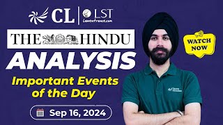 The Hindu Newspaper Analysis  16 September 2024  CLAT Current Affairs 2025 [upl. by Robin]