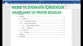 Wordde İçindekiler Tablosu Nasıl Yapılır  Creating a Table of Contents in Microsoft word [upl. by Nylessej797]