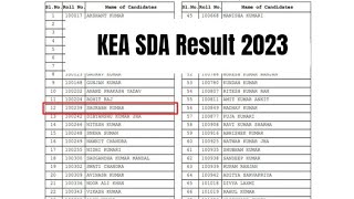 KEA SDA Result 2023  Cut Off Merit List [upl. by Drescher]