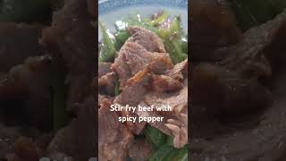 stir fry beef with spicy pepperfood shorts [upl. by Nihhi]