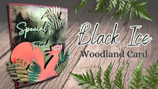 Stunning Black Ice Technique for Enchanting Woodland Cards [upl. by Atazroglam]