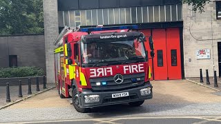 F321 London Fire Brigade Pump Turnout from Stoke Newington Fire Station [upl. by Carbo560]