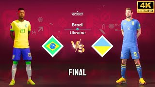 FIFA 23  Brazil vs Ukraine  Vinicius Jr vs Yaremchuk  FIFA World Cup Final Match 4K60 [upl. by Atined]