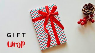 How to Wrap a Ribbon around a Gift Box  Christmas Gift Wrap with Ribbon Easy giftwrap [upl. by Eelydnarb]