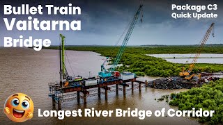 Mumbai Ahmedabad Bullet Trains Longest River Bridge over Vaitarna  August 2024 Update  Package C3 [upl. by Dionisio]