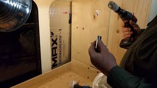 Shuttle bus rv conversion Part 15 Installing the shower mixerbathroom door latchcutting the roof [upl. by Elmer]