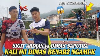 Ibarat 6 lawan 1 kali ini DIMAS SAPUTRA benar2 ngamuk  smash telak lewat jaring vs SIGIT ARDIAN [upl. by Terence]