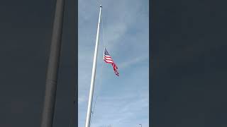 American flag flying at half staff in memory of 911 [upl. by Johst708]