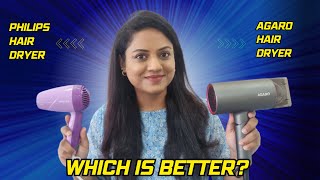 AGARO HD1214 Premium Hair Dryer VS PHILIPS Hp810046 Hair Dryer  Ria Rajendran [upl. by Argile]