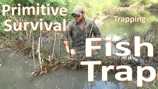 Primitive Fish Trap Survival Basics Build and Catch [upl. by Nonnaehr]