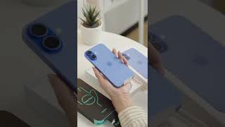 Ultramarine iPhone 16 unboxing the real phone looks good short iphone16 [upl. by Anrim]