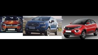 Maruti Brezza Vs Tata Nexon Vs Ford Ecosport Diesel Best Compact SUV [upl. by Gazzo397]