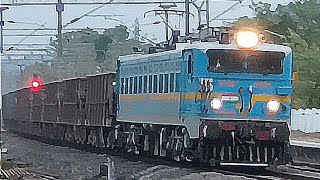 WAG7 With Empty BOBYN Wagons Skipping Karwar in Early Morning [upl. by Ardnekat]