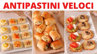 ANTIPASTI FACILI E VELOCI non banali  TRIS DI TARTELLETTE  FAGOTTINI DI PASTA SFOGLIA  CROSTINI [upl. by Seraphim]