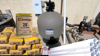 Hayward sand filter install [upl. by Ahtibbat]