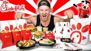 THE ENTIRE CHICK FIL A MENU CHALLENGE 7000 CALORIES [upl. by Nayve]