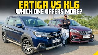 Maruti Suzuki Ertiga VS XL6  MPV Showdown  Features Performance and More  Times Drive [upl. by Relyuc]