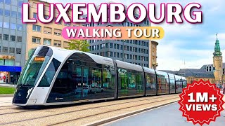 🇱🇺 Luxembourg The Richest City in The World  Walking Tour  4k 60fps HDR [upl. by Oal]