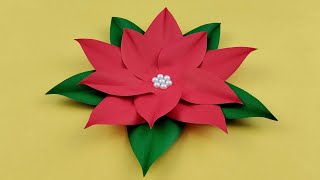 FABRIQUER UNE FLEUR  Bricolage De Noël  Tuto déco noël papier [upl. by Elodie]