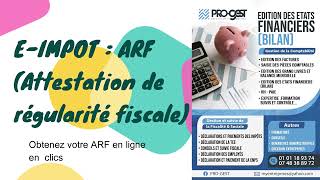 EIMPOT  Demande dattestation de régularité de situation fiscale ARSF [upl. by Kcirdneh]