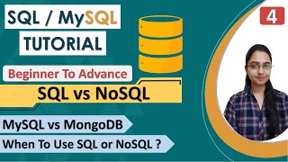 4 SQL vs NoSQL  Difference Between SQL amp NoSQL  MySQL vs MongoDB  Which One Should You Use [upl. by Ettennad]