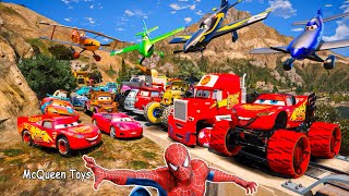 Cars Lightning McQueen Monster Truck Mack Hauler Miss Fritter Ryan Laney The King and Friends Racing [upl. by Adnoraj]