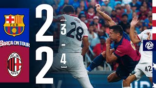 HIGHLIGHTS  FC BARCELONA 2 34 2 AC MILAN  USA TOUR 2024 [upl. by Drarreg]