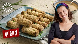 Knusprige Blumenkohl Kroketten selber machen Rezept  Vegan [upl. by Northrop]